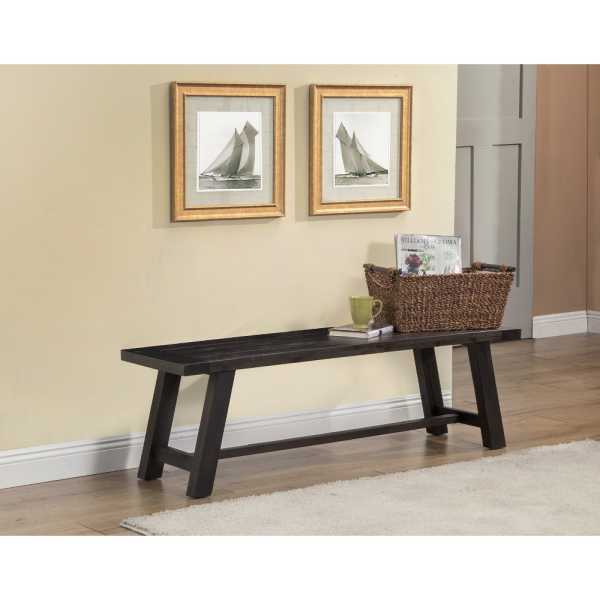 Bench In Acacia Wood Gray By Benzara | Stools & Benches | Modishstore - 2