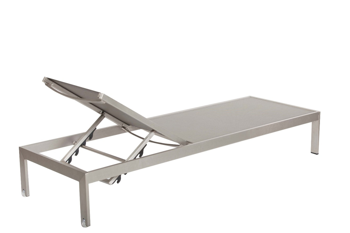 Anodized Aluminum Modern Patio Lounger In Gray By Benzara | Outdoor Chaise Lounges | Modishstore - 3