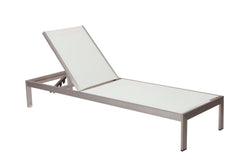 Anodized Aluminum Modern Patio Lounger In White By Benzara