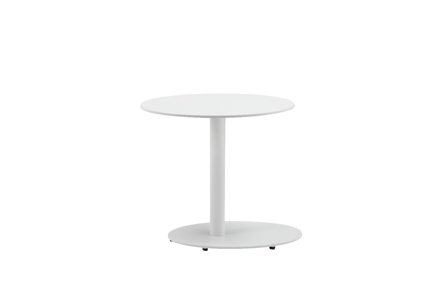 Metal Outdoor Side Table With Oval Top And Base, White By Benzara | Outdoor Tables | Modishstore - 3