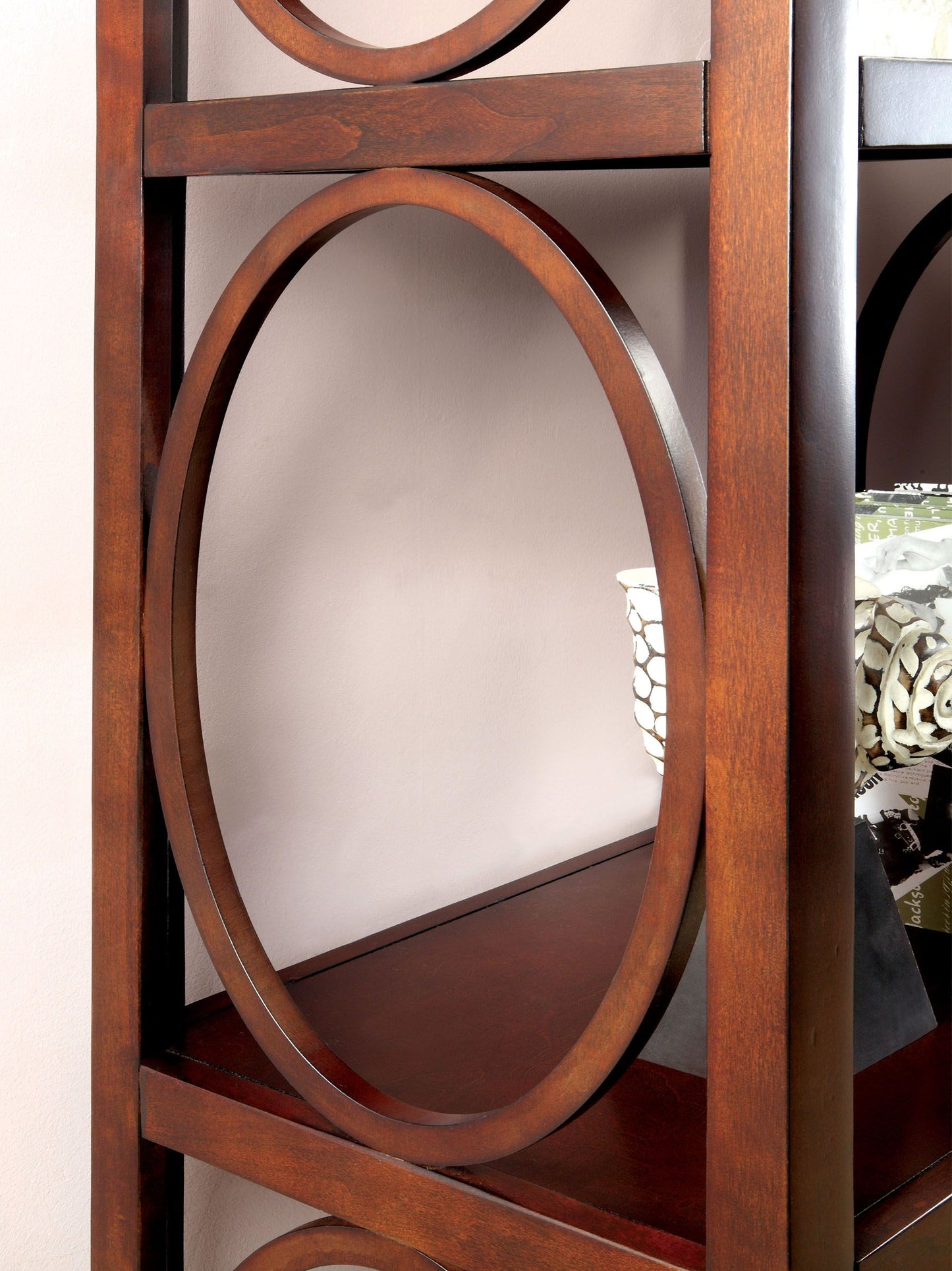 Transitional Pier Cabinet, Side Pier, Cherry Brown By Benzara | Shelves & Shelving Units | Modishstore - 3