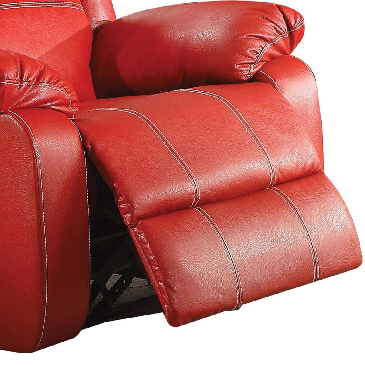 Leather Rocker Recliner Chair, Red By Benzara | Lounge Chairs |  Modishstore  - 2