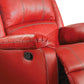 Leather Rocker Recliner Chair, Red By Benzara | Lounge Chairs |  Modishstore  - 3