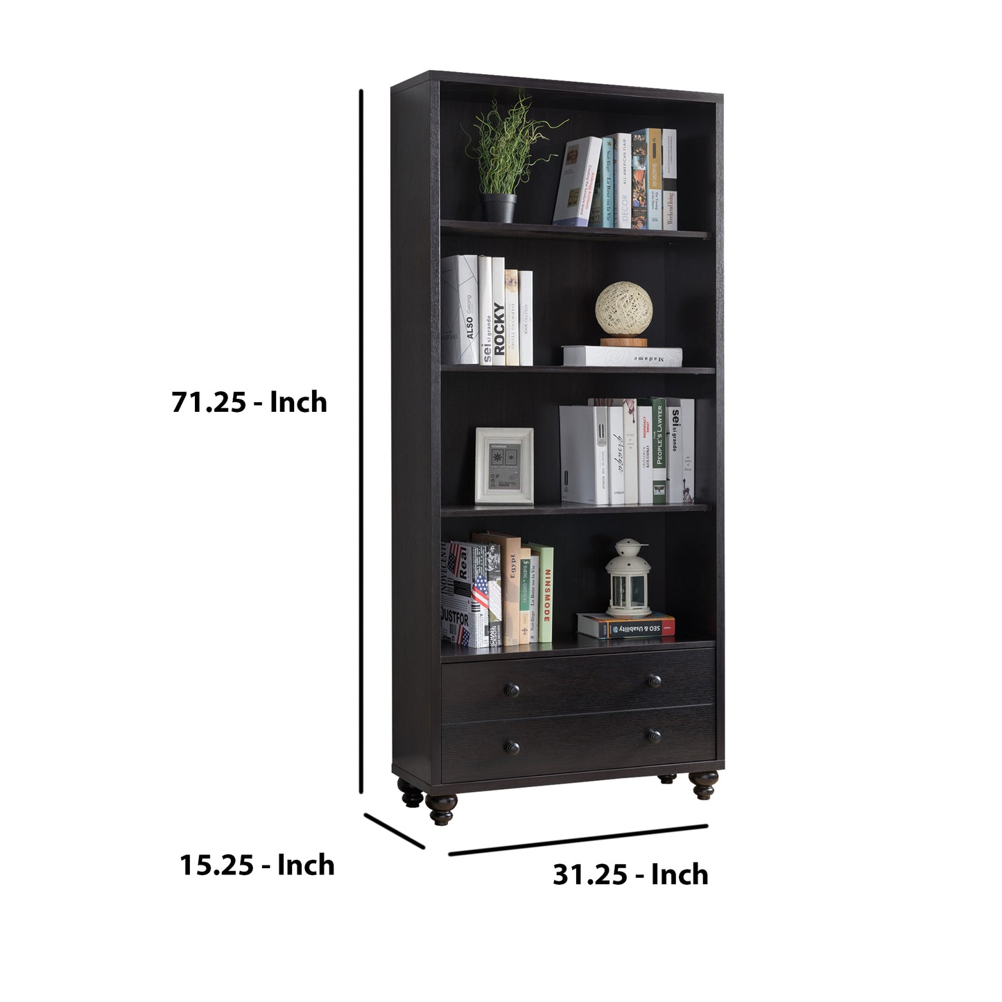 Wooden Display Cabinet, Red Cocoa Brown By Benzara | Cabinets | Modishstore - 6