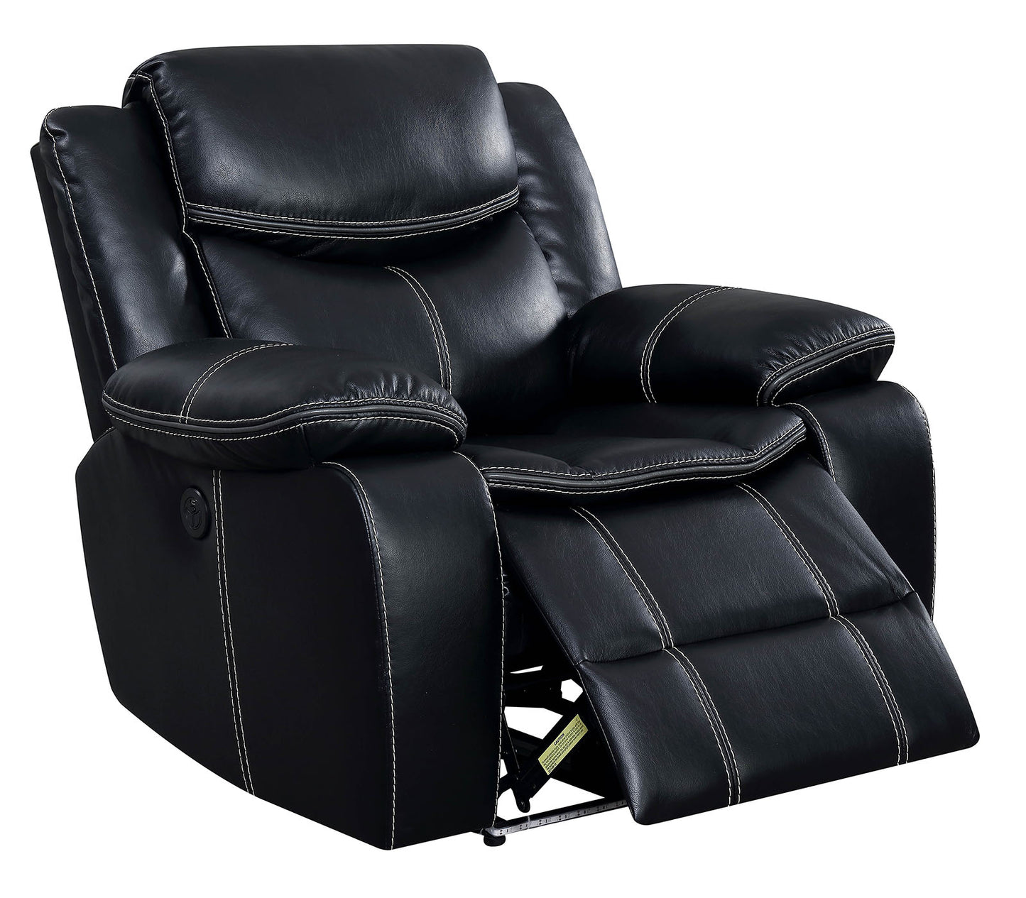 Leatherette Power Recliner With Cup Holders & Storage, Black By Benzara | Chairs & Recliners | Modishstore