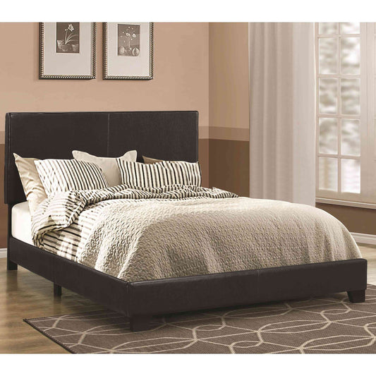Leather Upholstered Full Size Platform Bed, Black  By Benzara | Beds |  Modishstore 