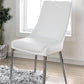 Leatherette Upholstered Metal Side Chair With Tapered Legs, Pack Of Two, White And Silver  By Benzara | Side Chairs |  Modishstore 