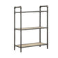 Four-Tier Metal Bookshelf With Wooden Shelves, Oak Brown & Gray By Benzara | Shelves & Shelving Units |  Modishstore  - 3