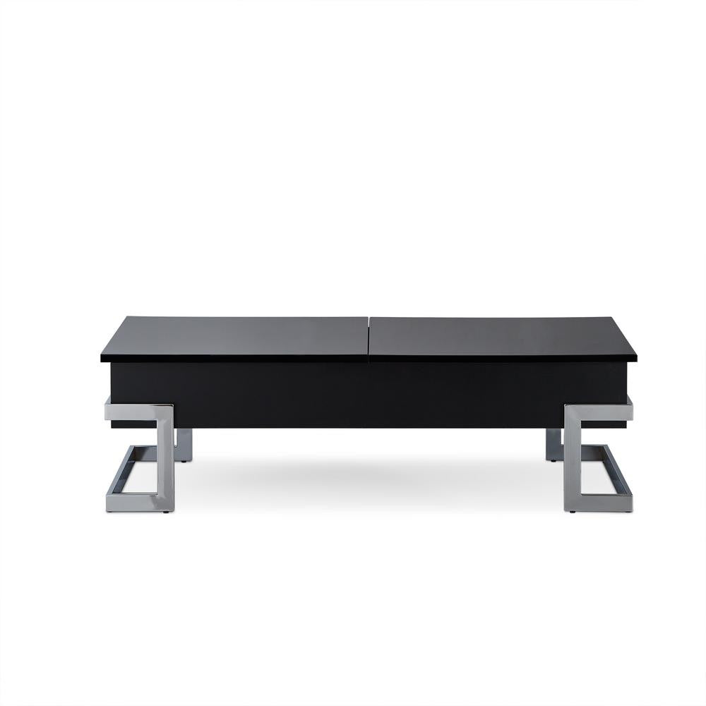 Wooden Coffee Table With Lift Top Storage Space, Black By Benzara | Coffee Tables | Modishstore
