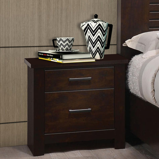 Wooden Nightstand With Two Drawers, Mahogany Brown By Benzara | Nightstands |  Modishstore 