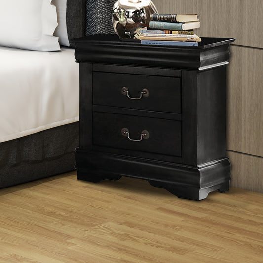 Wooden Nightstand With Two Drawers, Black By Benzara | Nightstands |  Modishstore 