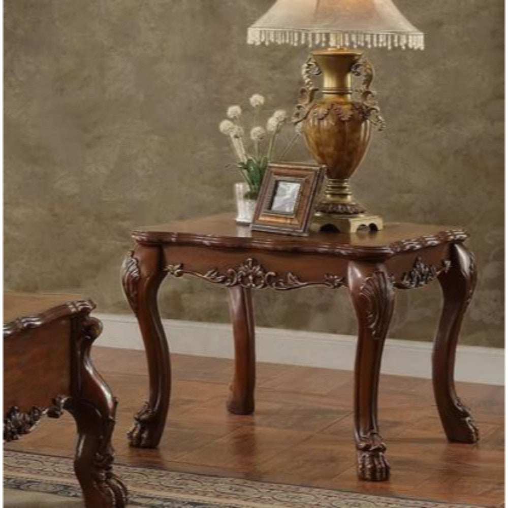 Traditional Wooden End Table With Claw Feet, Cherry Oak Brown By Benzara | End Tables | Modishstore