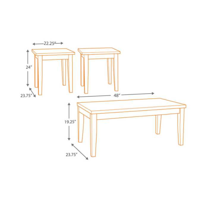 Faux Marble Top Table Set With Tapered Wooden Legs, Set Of Three, Black And Gray By Benzara | Accent Tables | Modishstore - 4