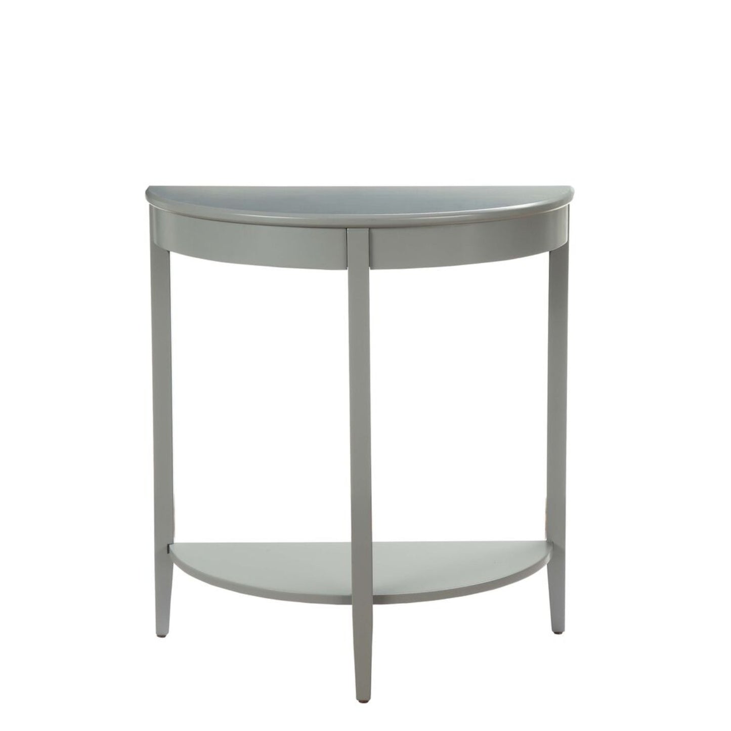 Wooden Half Moon Shaped Console Table With One Open Bottom Shelf, Gray By Benzara | Console Tables | Modishstore