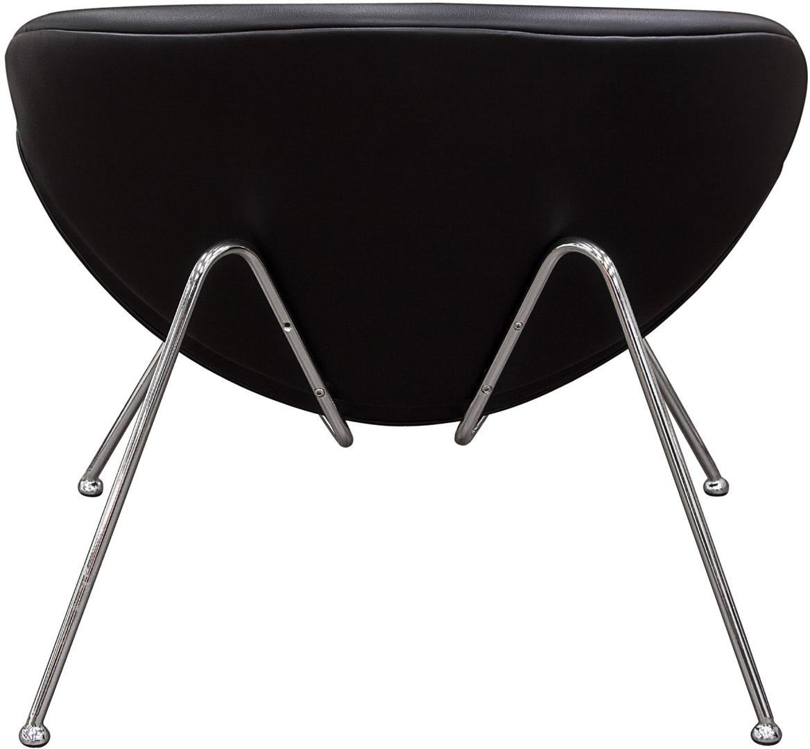 Modern Leatherette Upholstered Accent Chair With Angled Metal Legs, Set Of Two, Black And Silver By Benzara | Accent Chairs | Modishstore - 5