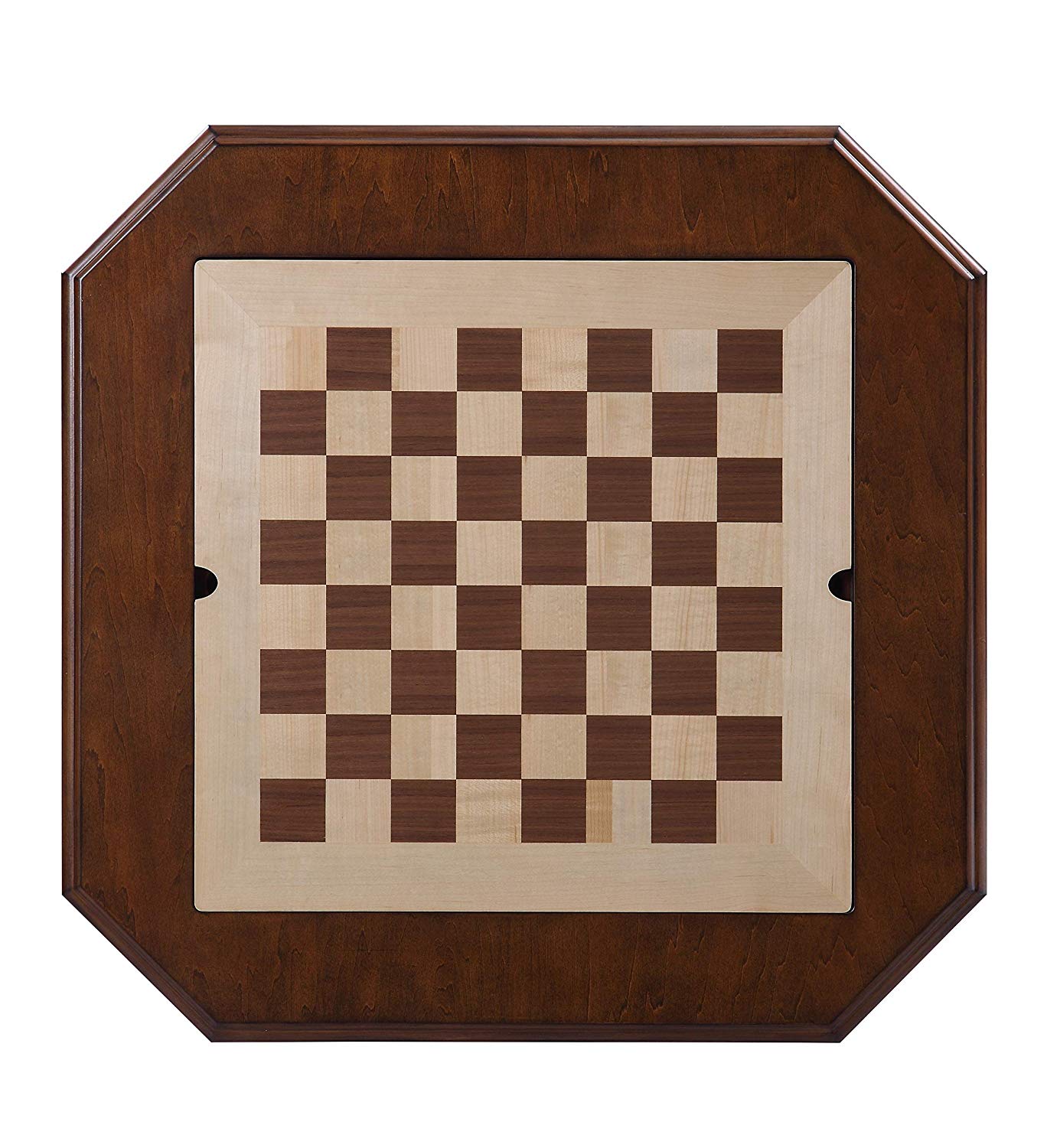 Wooden Square Top Reversible Game Table With Pedestal Base, Brown By Benzara | Side Tables | Modishstore - 8