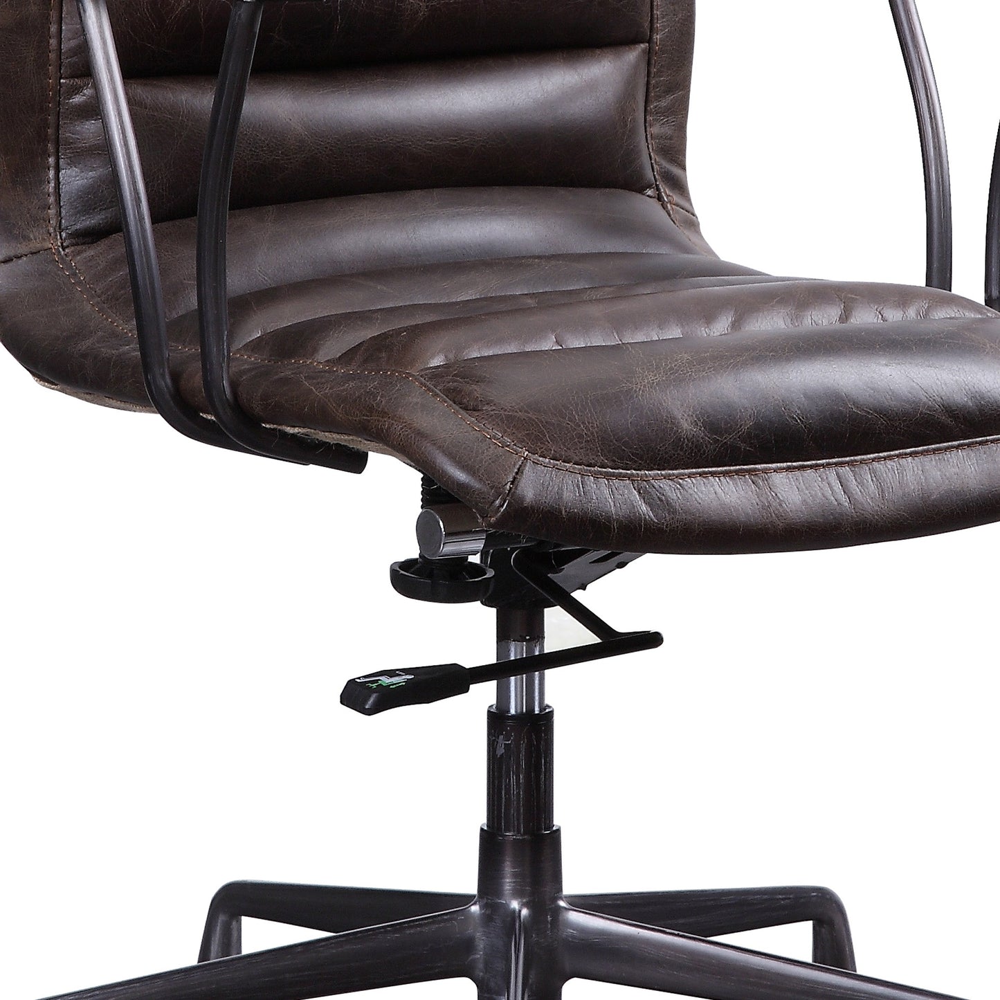 Swivel Adjustable Leatherette Executive Office Chair, Brown By Benzara | Office Chairs | Modishstore - 4