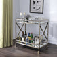 Open Metal Frame 2 Tier Mirrored Serving Cart, Antique Gold And Silver By Benzara | Bar Carts |  Modishstore 