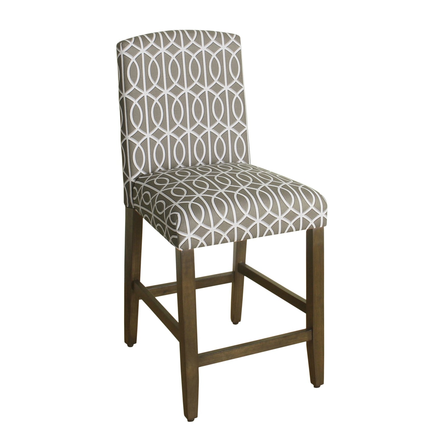 Fabric Upholstered Wooden Barstool With Trellis Pattern Cushioned Seat, Multicolor By Benzara | Bar Stools & Table | Modishstore