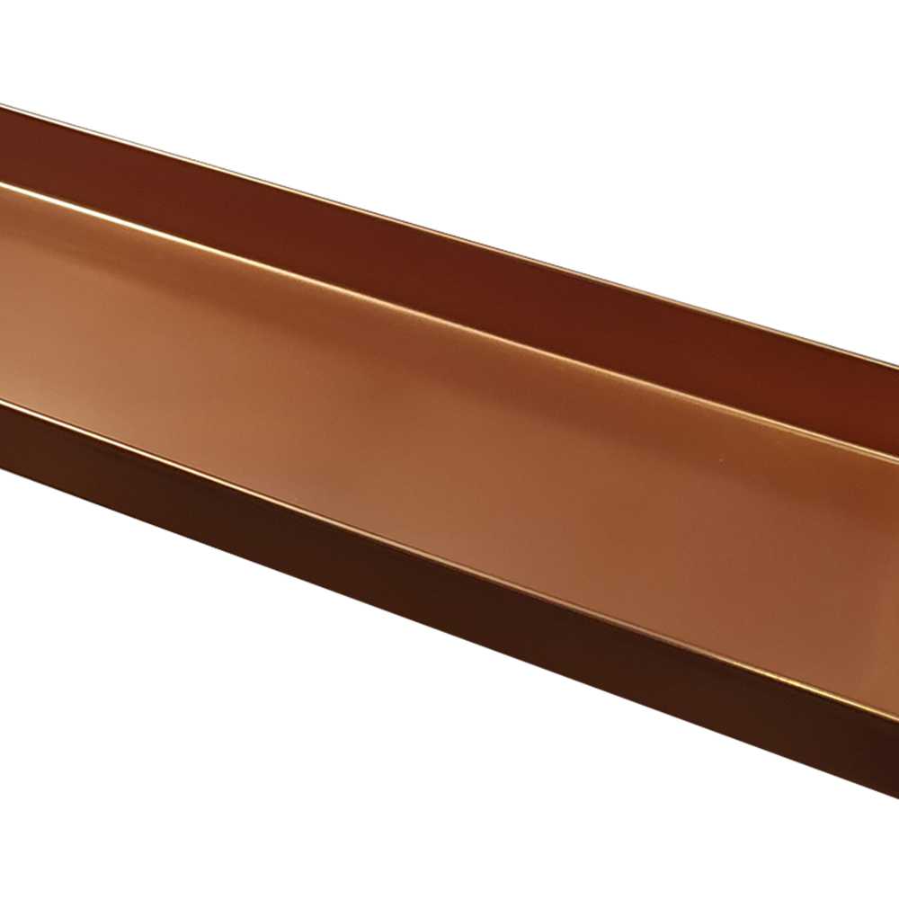29 Inch Rectangular Metal Window Sill Plant Tray With Trim Edges, Large, Copper By Benzara | Planters, Troughs & Cachepots | Modishstore - 5