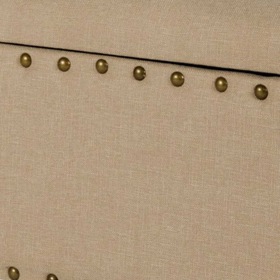 Fabric Upholstered Wooden Storage Bench With Nail Head Trim, Large, Tan Brown By Benzara | Benches | Modishstore - 4