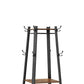 Metal Framed Ladder Style Coat Rack With Three Wooden Shelves, Brown And Black By Benzara | Coat Racks |  Modishstore  - 6