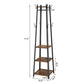 Metal Framed Ladder Style Coat Rack With Three Wooden Shelves, Brown And Black By Benzara | Coat Racks |  Modishstore  - 2