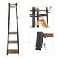 Metal Framed Ladder Style Coat Rack With Three Wooden Shelves, Brown And Black By Benzara | Coat Racks |  Modishstore  - 3