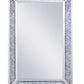 Rectangular Faux Crystal Inlaid Mirrored Walldecor With Wooden Backing, Clear By Benzara | Mirrors |  Modishstore  - 6