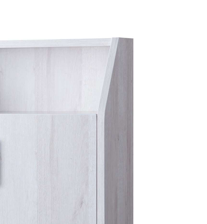 2 Door Wooden Shoe Cabinet With Top Shelf Storage, White By Benzara | Cabinets | Modishstore - 5