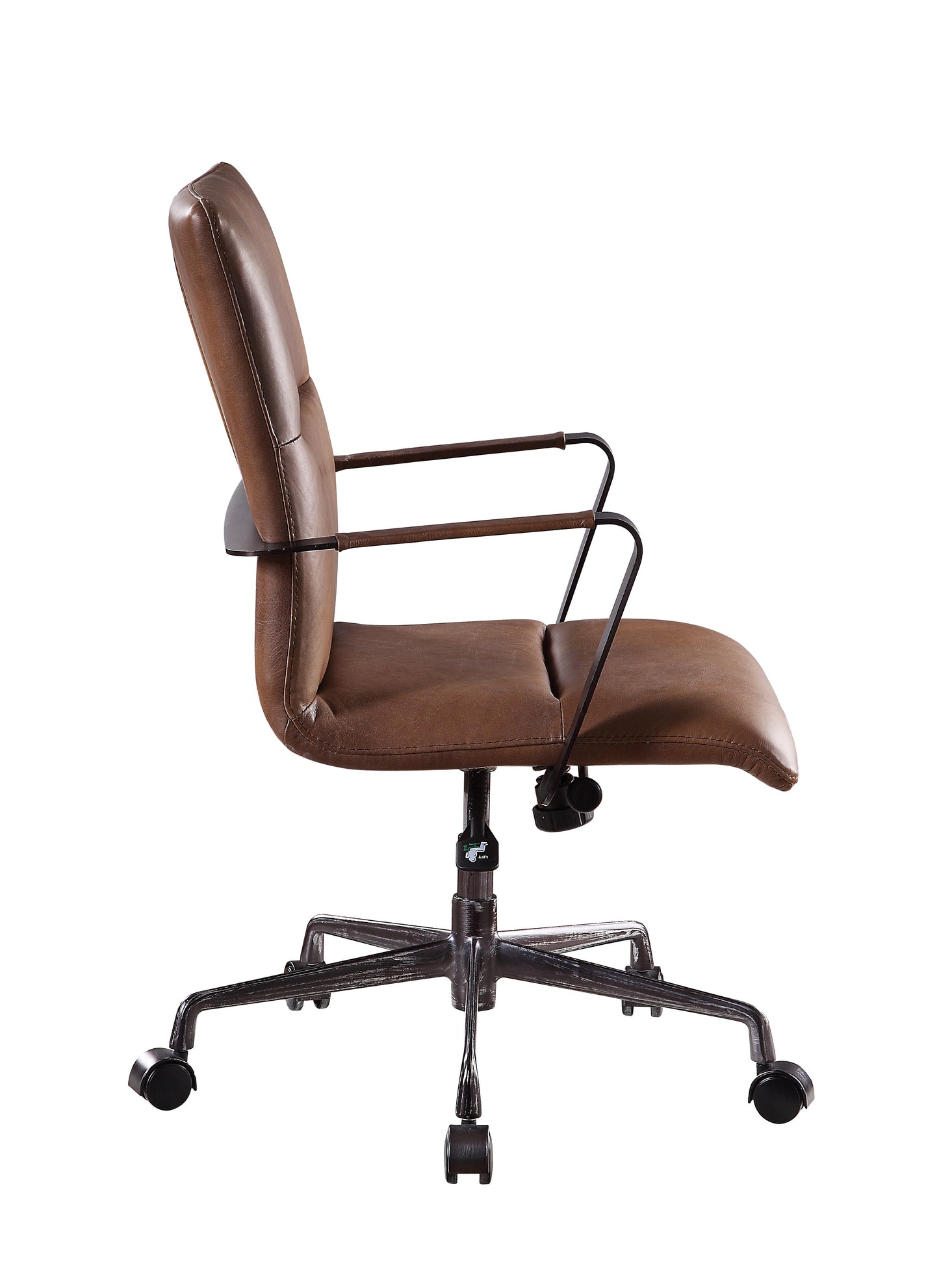 5 Star Base Faux Leather Upholstered Wooden Office Chair , Brown By Benzara | Office Chairs | Modishstore - 4