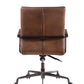 5 Star Base Faux Leather Upholstered Wooden Office Chair , Brown By Benzara | Office Chairs | Modishstore - 5