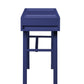 Industrial Style Metal And Wood 1 Drawer Vanity Desk, Blue By Benzara | Dressers |  Modishstore  - 5