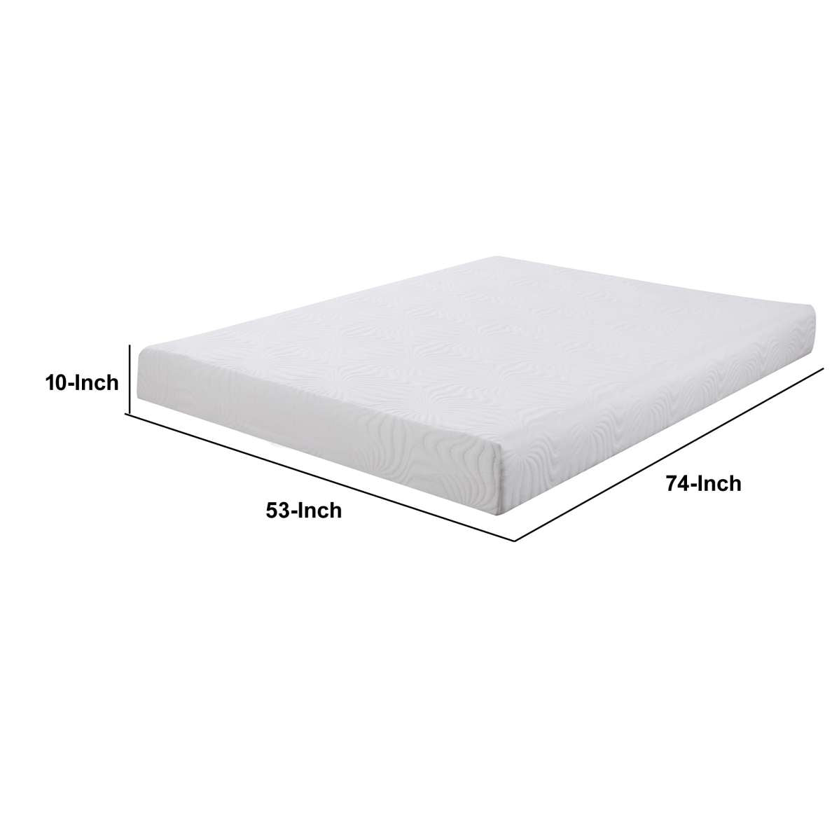 Full Size Mattress With Patterned Fabric Upholstery, White By Benzara | Mattresses | Modishstore - 5