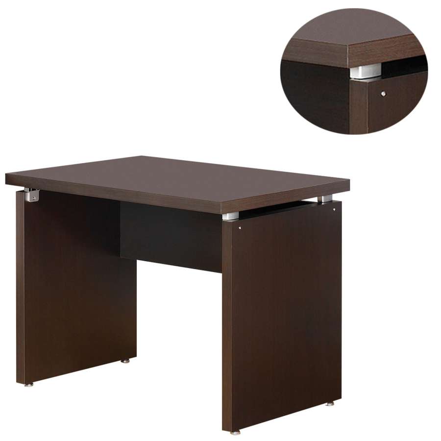 Transitional Style Wooden Desk Return With Wide Top, Espresso Brown By Benzara | Desks | Modishstore - 4