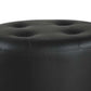 Round Leatherette Swivel Ottoman With Tufted Seat, Black By Benzara | Ottomans |  Modishstore  - 2