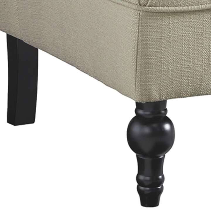 Wood And Fabric Armless Accent Chair With Button Tufting, Beige By Benzara | Accent Chairs | Modishstore - 5