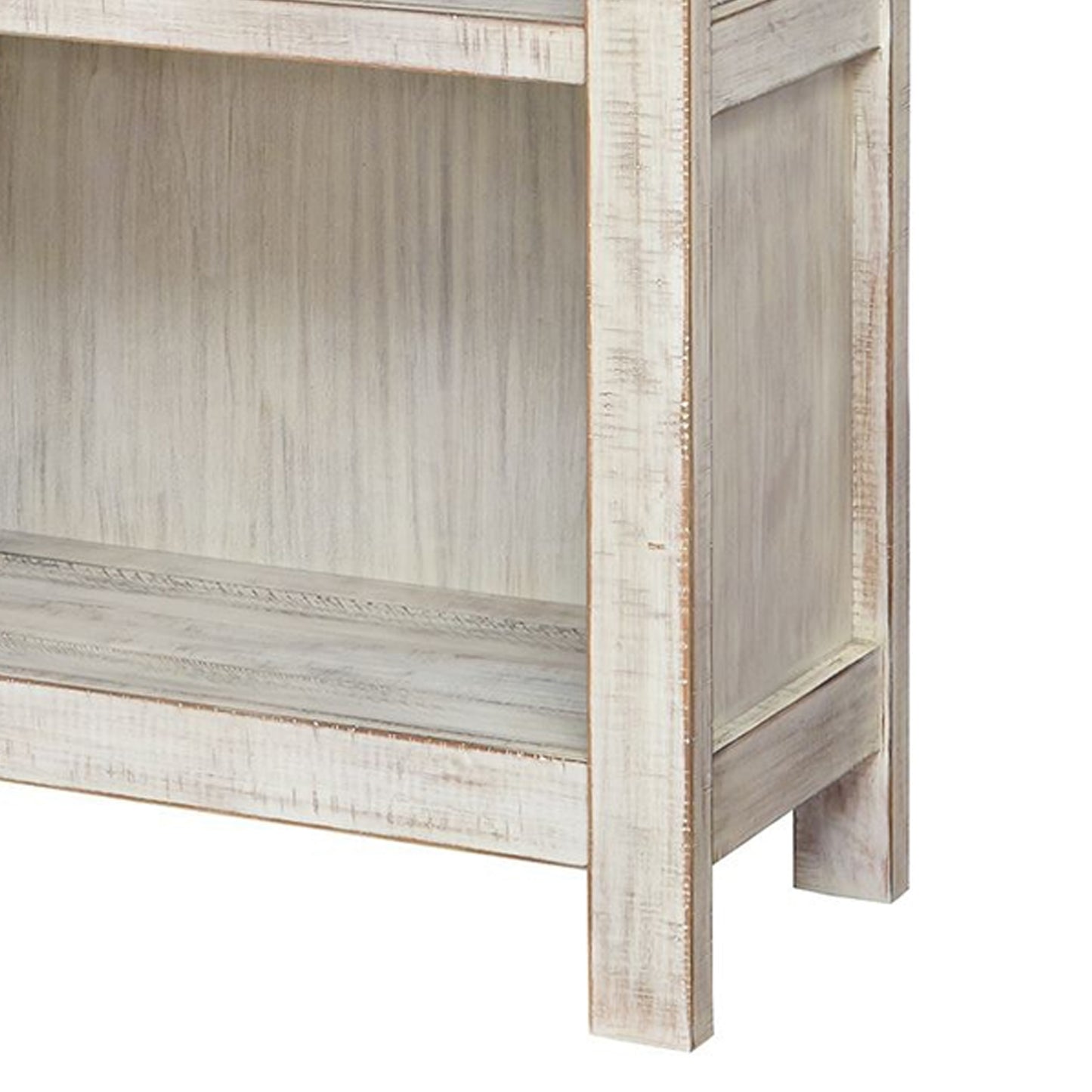 X Shape Back Bookcase With 3 Open Shelves And 1 Open Compartment, White By Benzara | Bookcases | Modishstore - 5