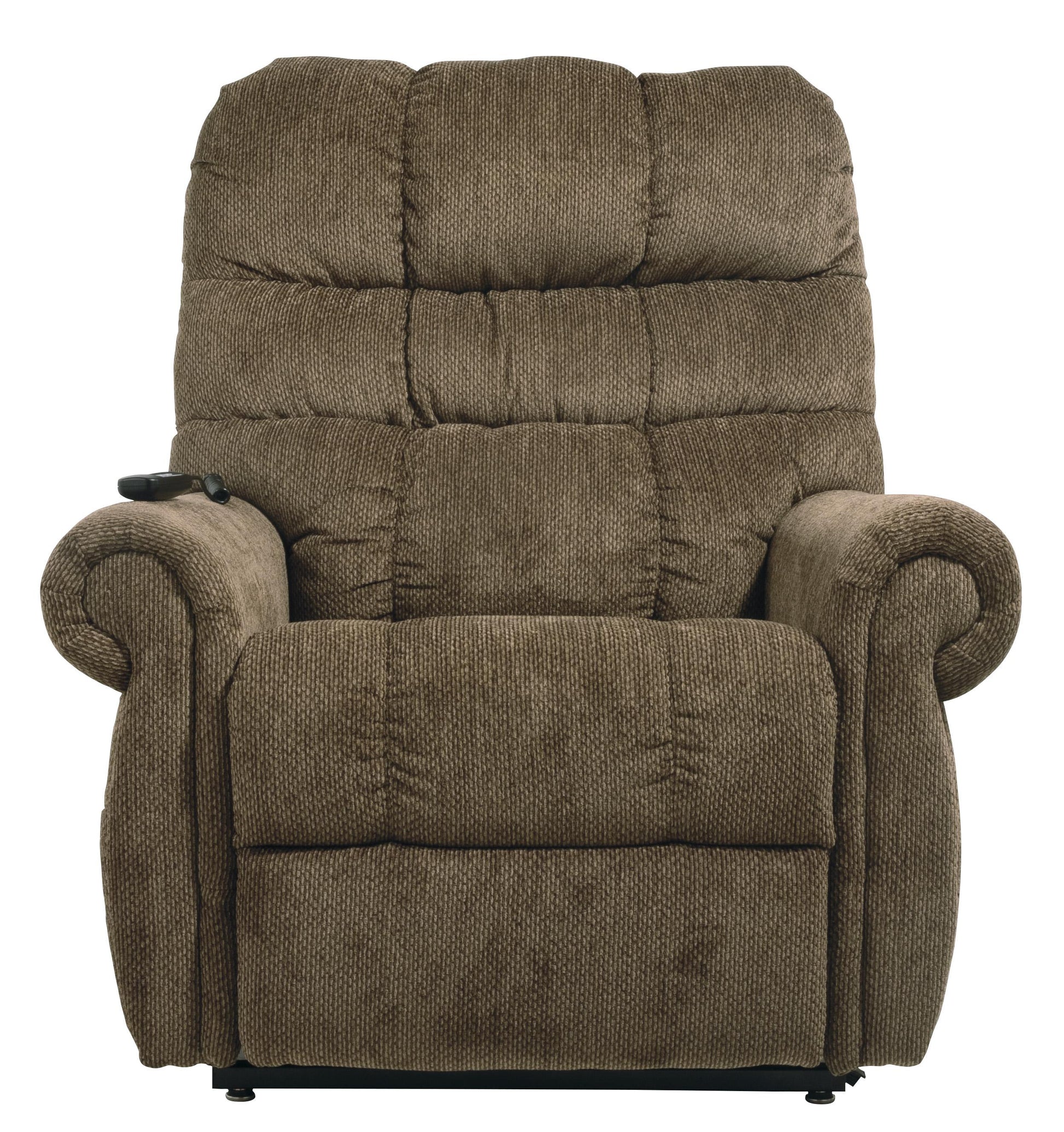 Fabric Upholstered Metal Frame Power Lift Recliner, Brown By Benzara | Chairs & Recliners | Modishstore - 3