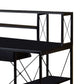 Industrial Style Desk With 4 Open Selves And Bookcase Hutch, Black By Benzara | Desks |  Modishstore  - 5