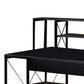 Industrial Style Desk With 4 Open Selves And Bookcase Hutch, Black By Benzara | Desks |  Modishstore  - 4