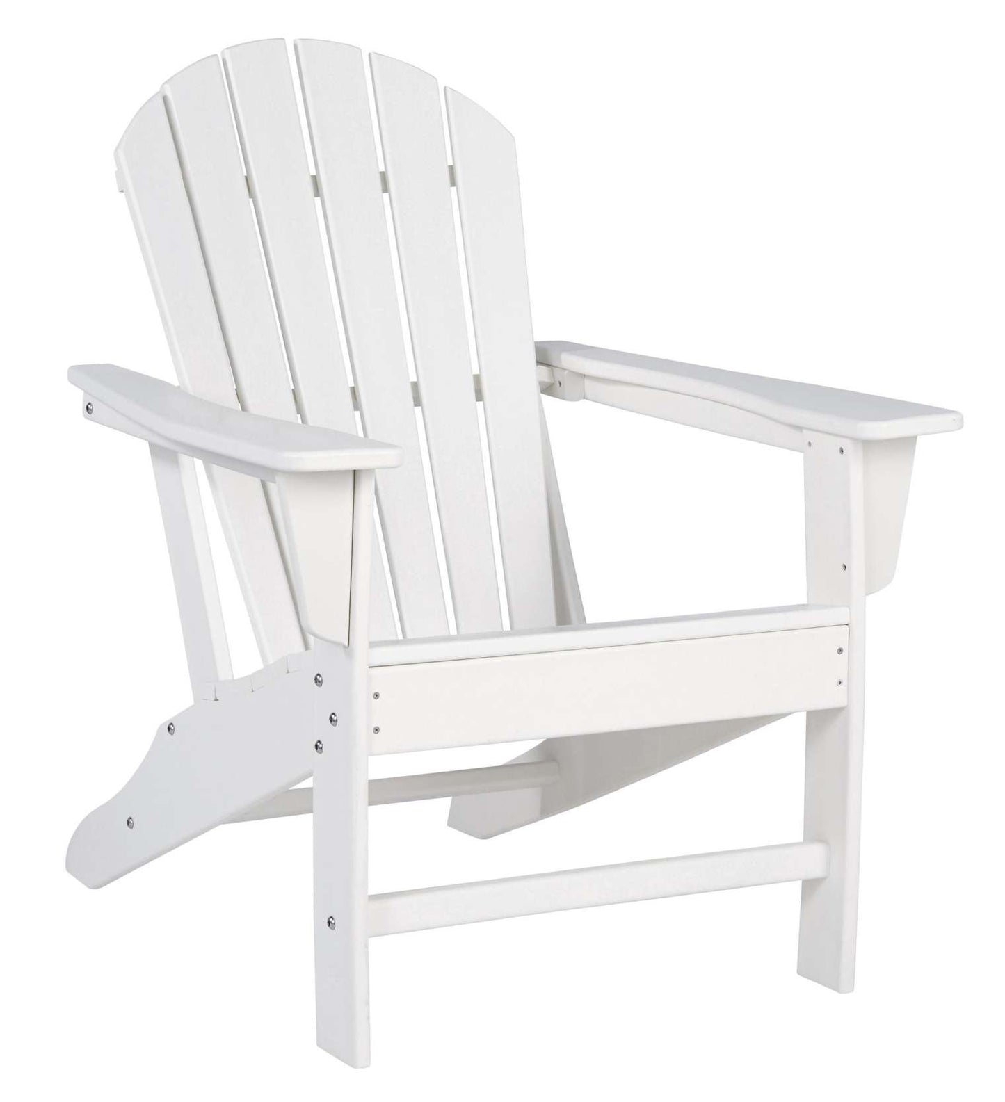 Contemporary Plastic Adirondack Chair With Slatted Back, White By Benzara | Outdoor Chairs | Modishstore - 5