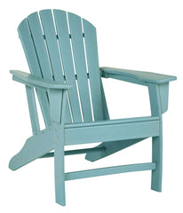 Contemporary Plastic Adirondack Chair With Slatted Back, Turquoise By Benzara