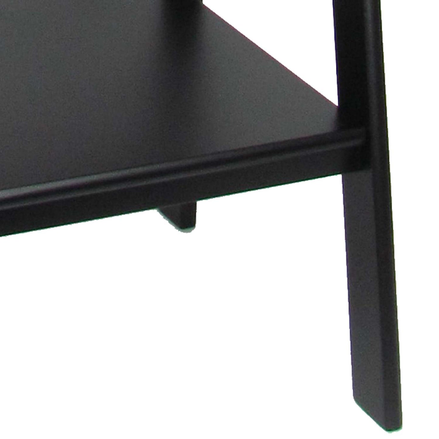 3 Tier Wooden Storage Ladder Stand With Open Back And Sides, Black By Benzara | Shelves & Shelving Units | Modishstore - 5