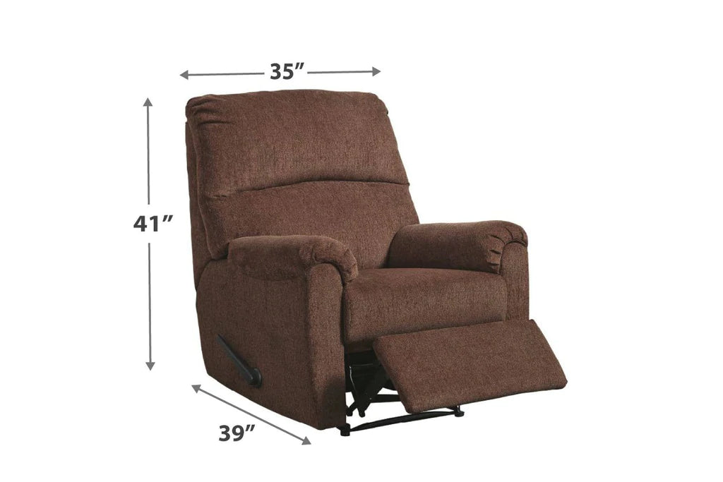 Fabric Upholstered Zero Wall Recliner With Pillow Top Armrests, Brown By Benzara | Chairs & Recliners | Modishstore - 4