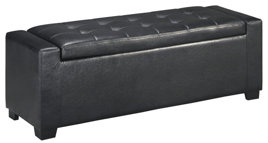 Leatherette Upholstered Storage Bench With Button Tufted Details, Black By Benzara | Benches | Modishstore