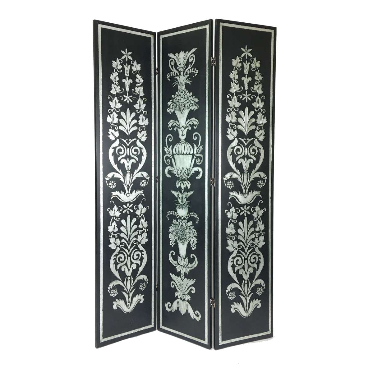 Wooden Double Sided 3 Panel Room Divider With Motifs, Multicolor By Benzara | Room Divider | Modishstore - 5