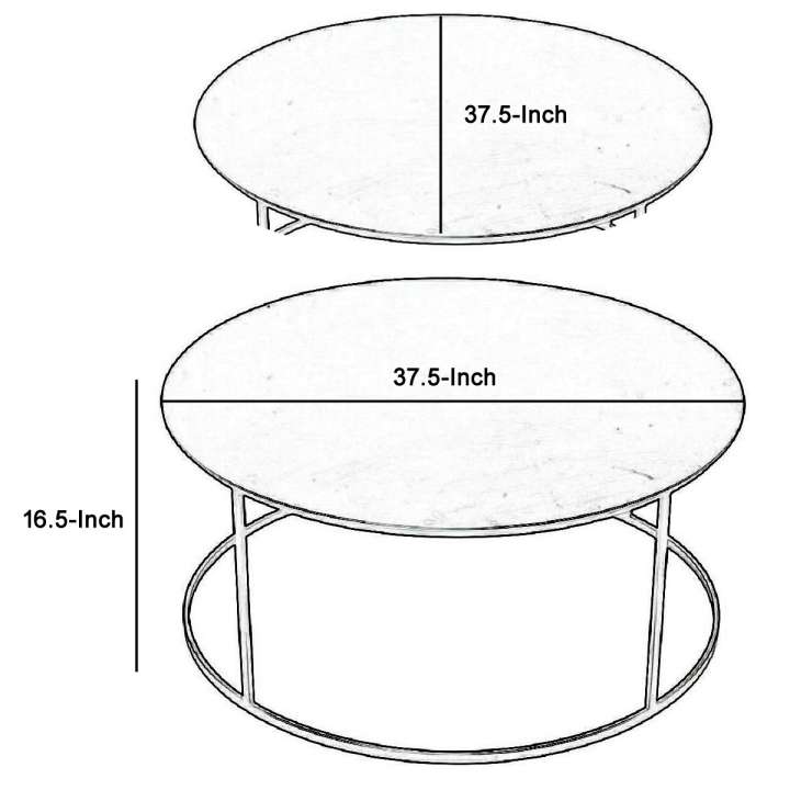 Round Metal Frame Side Table With Tubular Legs, Dark Brown By Benzara | Side Tables | Modishstore - 5