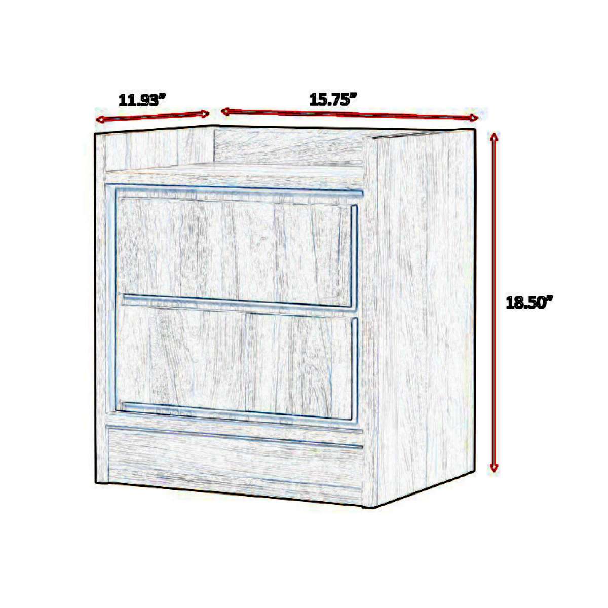 Transitional Nightstand With False Drawer Front And Woodgrain Details,Brown - Bm215310 By Benzara | Nightstands | Modishstore - 5