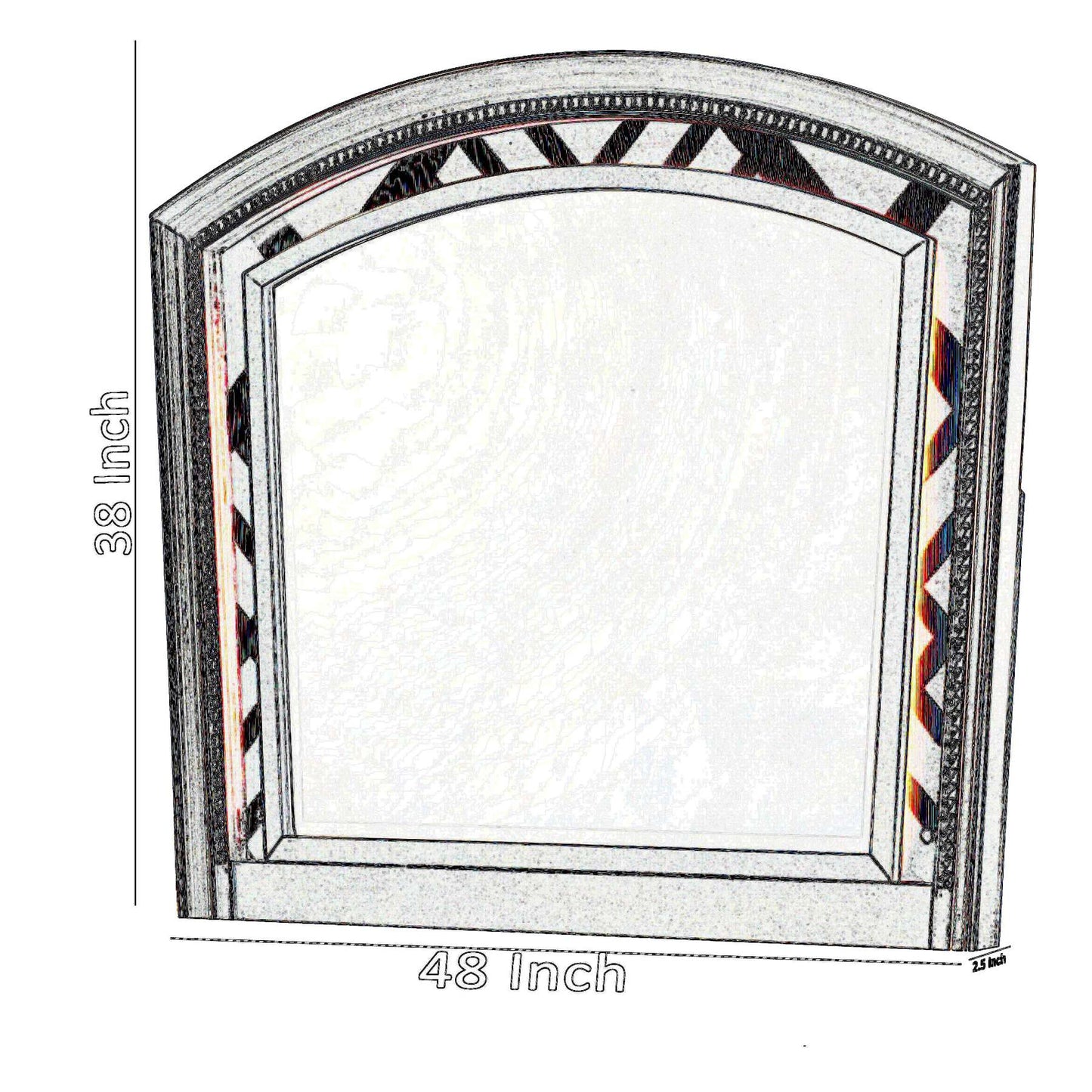 Transitional Wooden Arch Top Mirror With Molded Details, Champagne Gold - Bm215352 By Benzara | Mirrors | Modishstore - 5